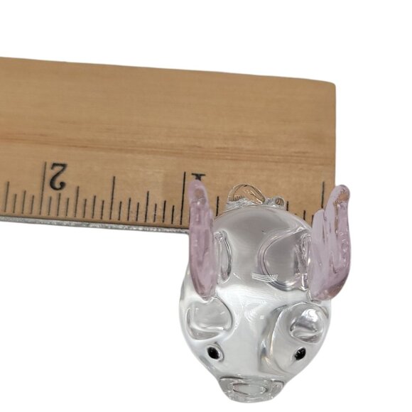 Penelope Flying Pig Miniature Glass Figurine With Pink Wings By Pier 1 Imports - Picture 4 of 11